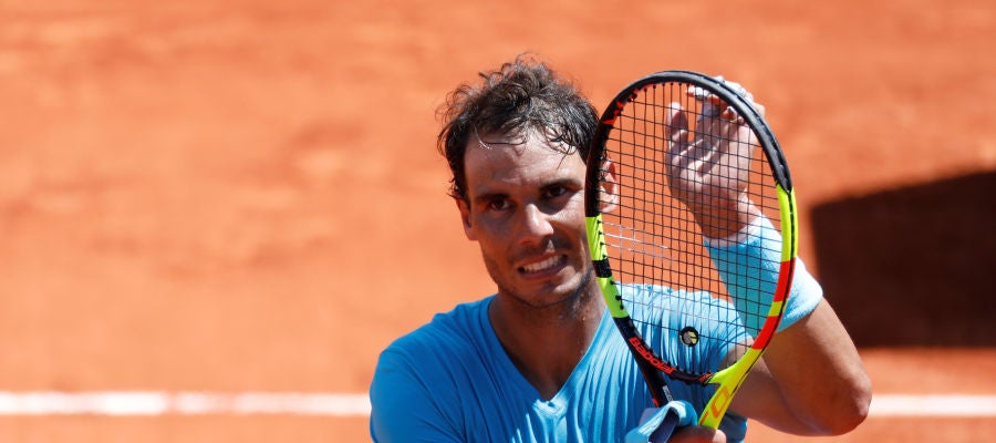 Rafa Nadal celebra la victoria ante Diego Schwartzman Rafa Nadal celebra la victoria ante Diego Schwartzman