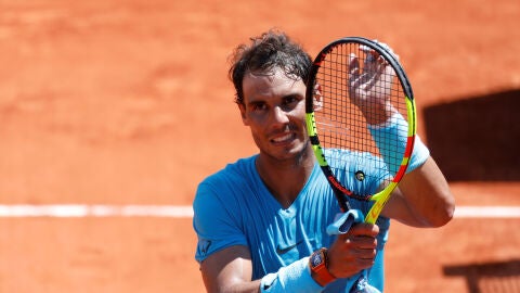 Rafa Nadal celebra la victoria ante Diego Schwartzman
