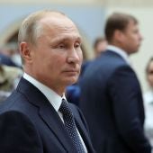  El presidente ruso, Vladimir Putin, antes de una rueda de prensa