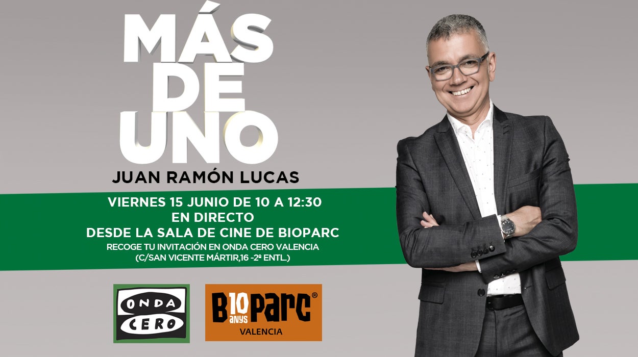 <p>Más de Uno con Juan Ramón Lucas en Directo desde Bioparc</p> <p>Más de Uno con Juan Ramón Lucas en Directo desde Bioparc</p>