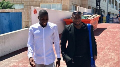 Ekambi en la ciudad deportiva del Villarreal CF