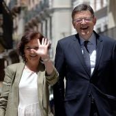 La vicepresidenta del Gobierno, Carmen Calvo, y el president de la Generalitat Valenciana, Ximo Puig