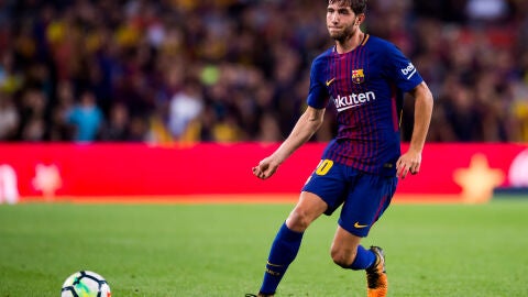 Sergi Roberto, durante un partido con el Barcelona