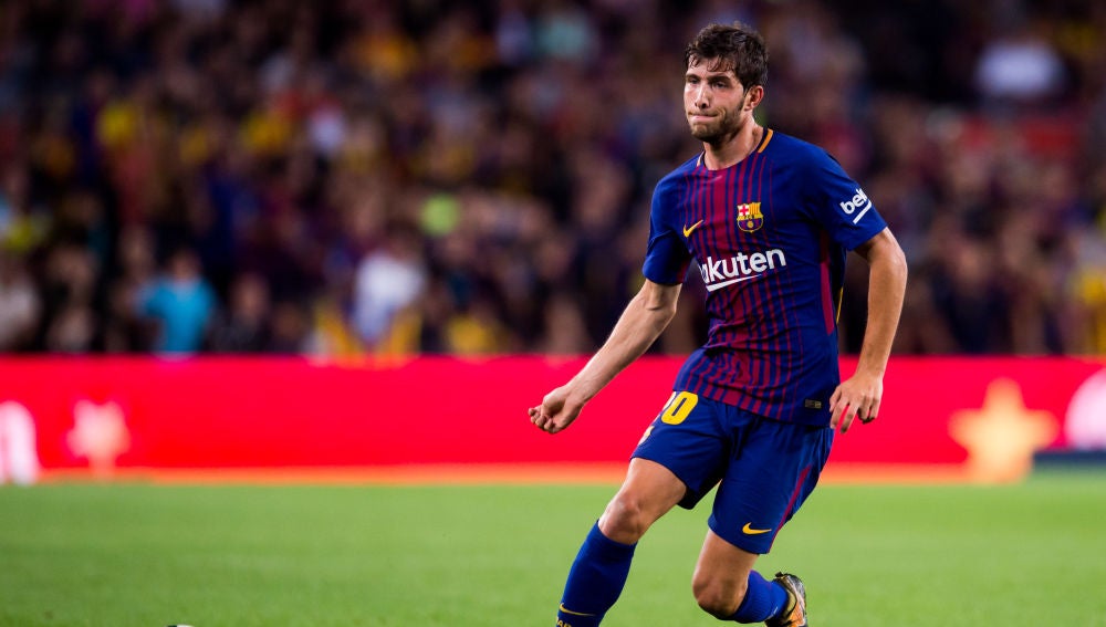 Sergi Roberto, durante un partido con el Barcelona