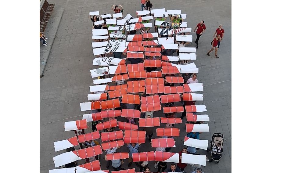 Perspectiva aérea de la formación de una gota de sangre en Elche