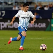 Michael Santos con el Málaga Michael Santos con el Málaga