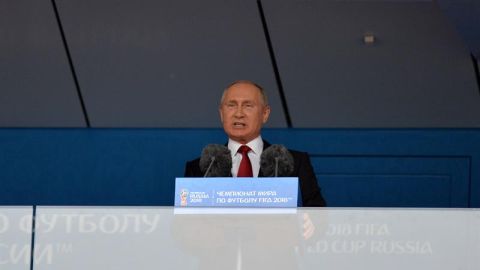 Putin durante la ceremonia inaugural del Mundial de Rusia 2018