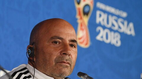 Jorge Sampaoli, en rueda de prensa