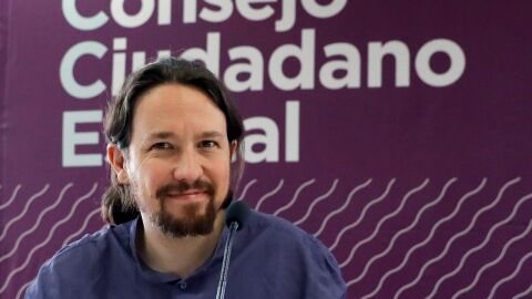 El l&iacute;der de Podemos, Pablo Iglesias, durante el Consejo Ciudadano Estatal
