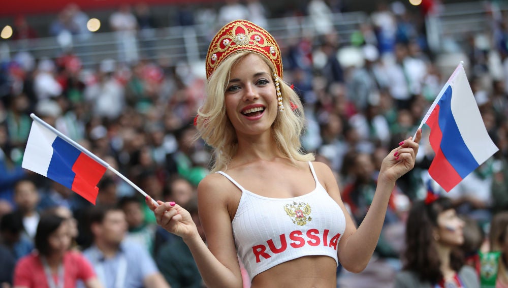 Una aficionada rusa, durante el Mundial