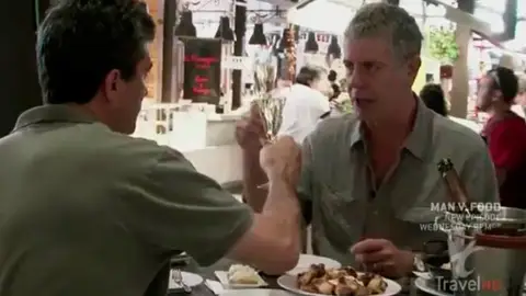 Guillermo Fesser con el chef Anthony Boudain Guillermo Fesser con el chef Anthony Boudain