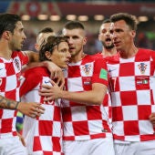 Croacia celebra un gol