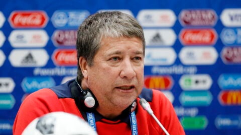 Hern&aacute;n G&oacute;mez, seleccionador de Panam&aacute; en rueda de prensa