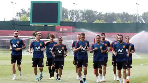 Los jugadores de la Selección española en un entrenamiento Los jugadores de la Selección española en un entrenamiento