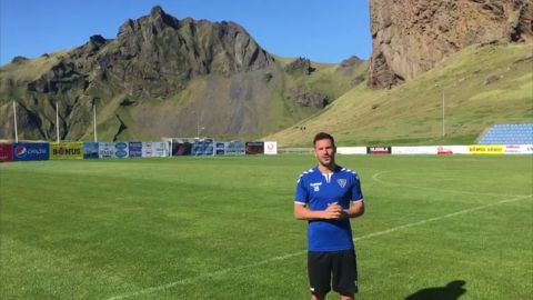 &Aacute;lvaro Montejo, jugador espa&ntilde;ol en Islandia. 