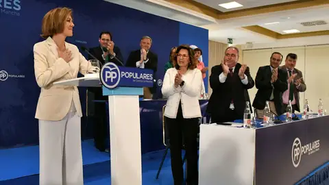 María Dolores de Cospedal durante el acto donde ha anunciado que presentará candidatura para presidir el PP María Dolores de Cospedal durante el acto donde ha anunciado que presentará candidatura para presidir el PP