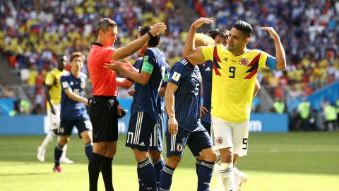 Falcao celebra el gol de Colombia contra Jap&oacute;n
