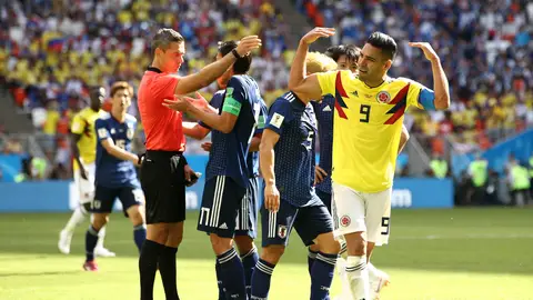 Falcao celebra el gol de Colombia contra Japón Falcao celebra el gol de Colombia contra Japón