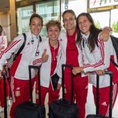 Las jugadoras de la selección femenina, rumbo a Kazán