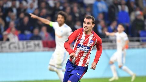 Griezmann, durante la final de la Europa League