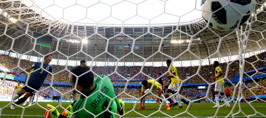 Osako celebra su gol contra Colombia Osako celebra su gol contra Colombia