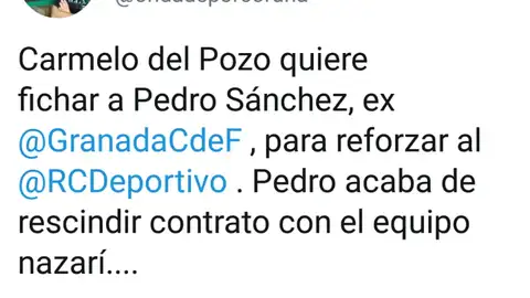El Deportivo confirma fichaje Pedro Sánchez Como adelantó ya Onda Cero el 18 de junio 18