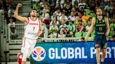 Espa&ntilde;a gan&oacute; a Eslovenia en Liubliana