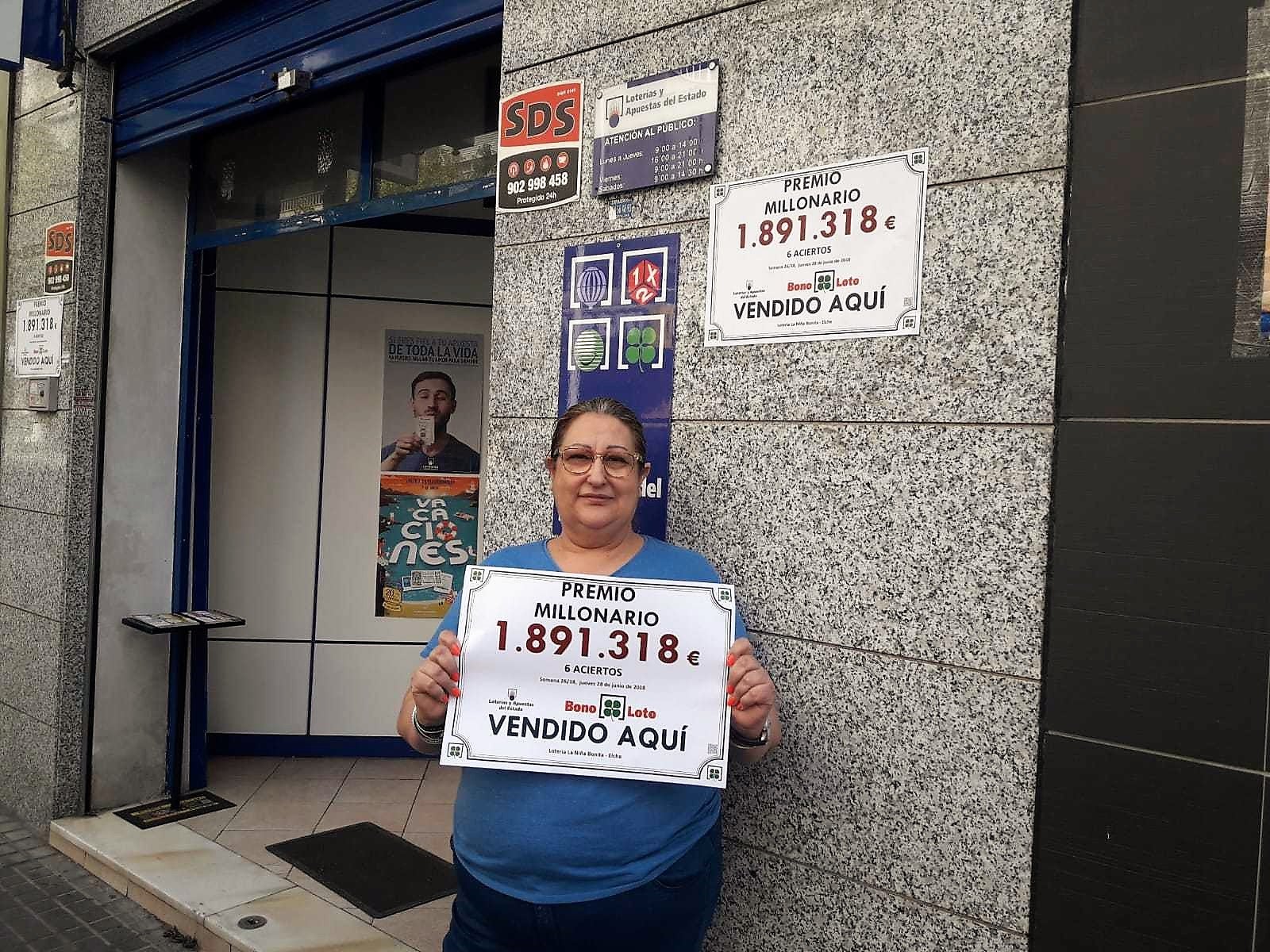 La Bonoloto deja en Elche un premio de más de 1’8 millones de euros La Bonoloto deja en Elche un premio de más de 1’8 millones de euros