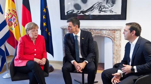 Pedro S&aacute;nchez con Angela Merkel