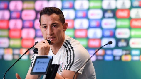 Andr&eacute;s Guardado, en rueda de prensa