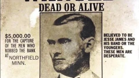 Cartel de 'Se busca' de Jesse James