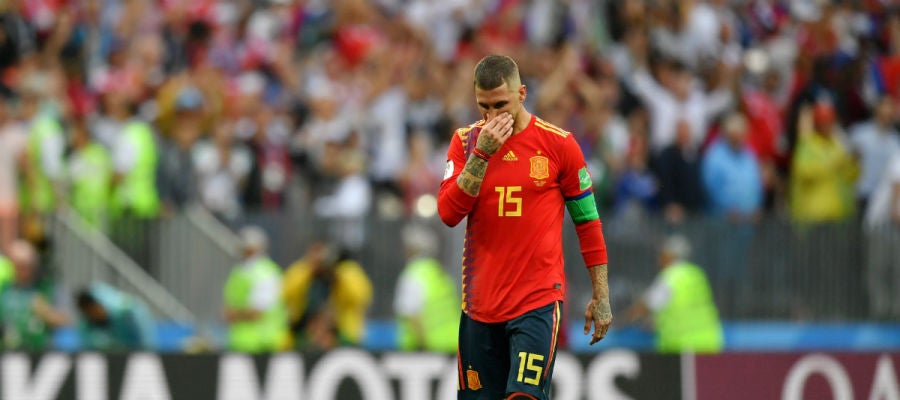 Sergio Ramos, cabizbajo Sergio Ramos, cabizbajo