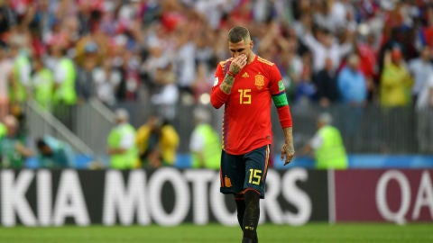 Sergio Ramos, cabizbajo