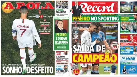 La prensa de Portugal lamenta el adiós de su selección La prensa de Portugal lamenta el adiós de su selección