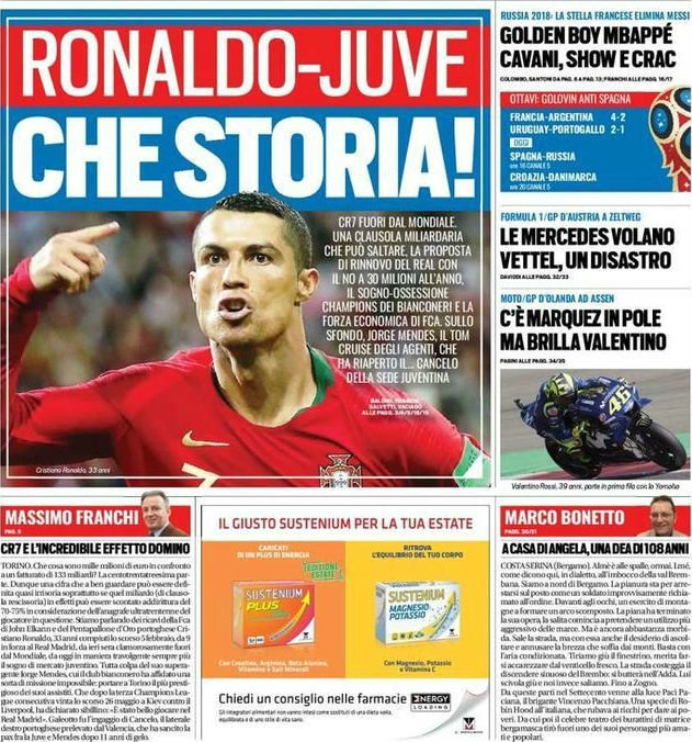 En Italia abren la vía al fichaje de Cristiano Ronaldo por la Juventus En Italia abren la vía al fichaje de Cristiano Ronaldo por la Juventus