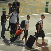 Los jugadores de la Selección, a su llegada a Madrid