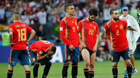 Los jugadores de España, tristes Los jugadores de España, tristes