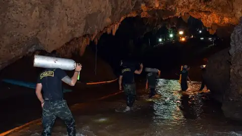 Cueva de Tailandia donde han estado atrapados los niños y su entrenador Cueva de Tailandia donde han estado atrapados los niños y su entrenador
