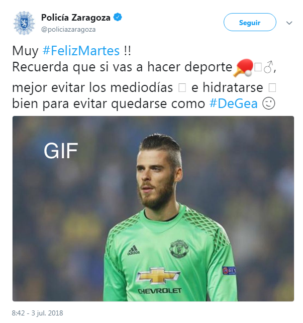 La contundente respuesta de Ander Herrera a un tuit de la Policía de Zaragoza sobre De Gea La contundente respuesta de Ander Herrera a un tuit de la Policía de Zaragoza sobre De Gea