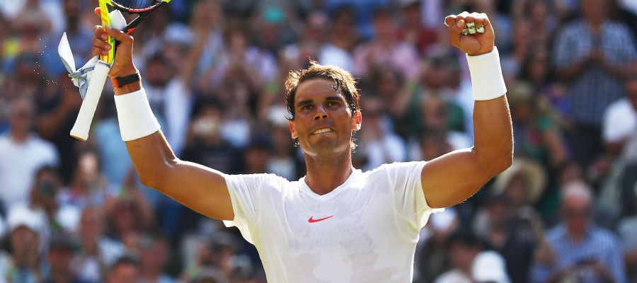 Rafa Nadal celebra su triunfo Rafa Nadal celebra su triunfo