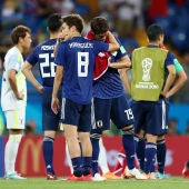 Los jugadores de Japón, desconsolados tras caer en el Mundial