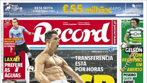 'Portada del diario 'Record'