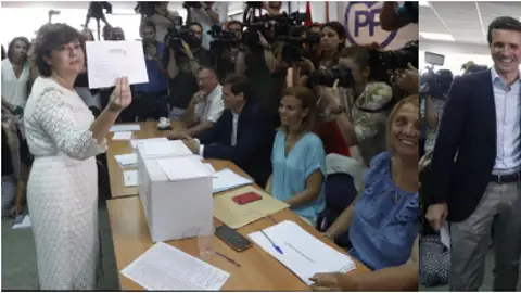 Santamaría y Casado, votando Santamaría y Casado, votando