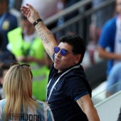 Maradona, durante el partido de Argentina contra Francia