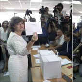 Soraya Sáenz de Santamaría y Pablo Casado, vencedores de las primarias del PP Soraya Sáenz de Santamaría y Pablo Casado, vencedores de las primarias del PP
