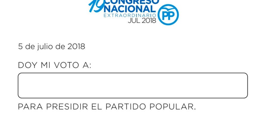Papeleta de las primarias del PP Papeleta de las primarias del PP