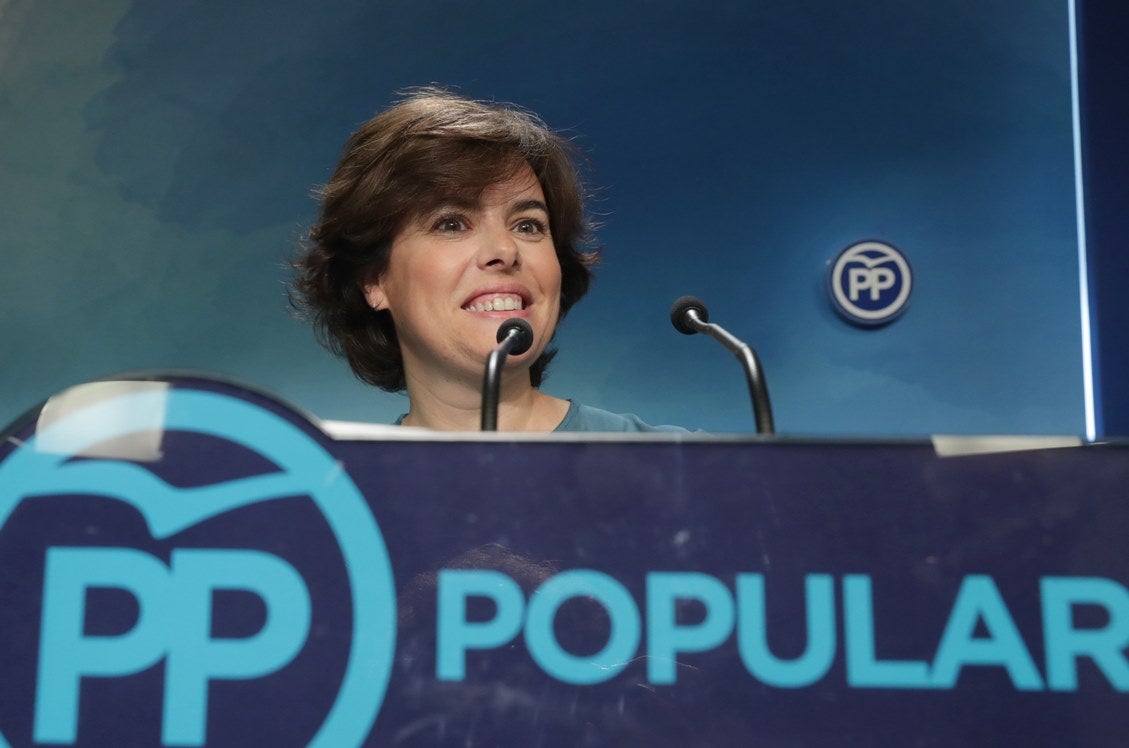 Sáenz de Santamaría: "Está en el ADN del PP que mande la lista más votada" Sáenz de Santamaría: "Está en el ADN del PP que mande la lista más votada"