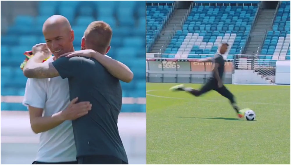 El increíble reto de Zidane a Beckham: ¿le dará al larguero desde el centro del campo? El increíble reto de Zidane a Beckham: ¿le dará al larguero desde el centro del campo?