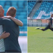 Zidane y Beckham se saludan y se retan