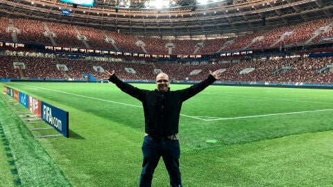 Mister Chip en el estadio Luzhniki de Mosc&uacute;